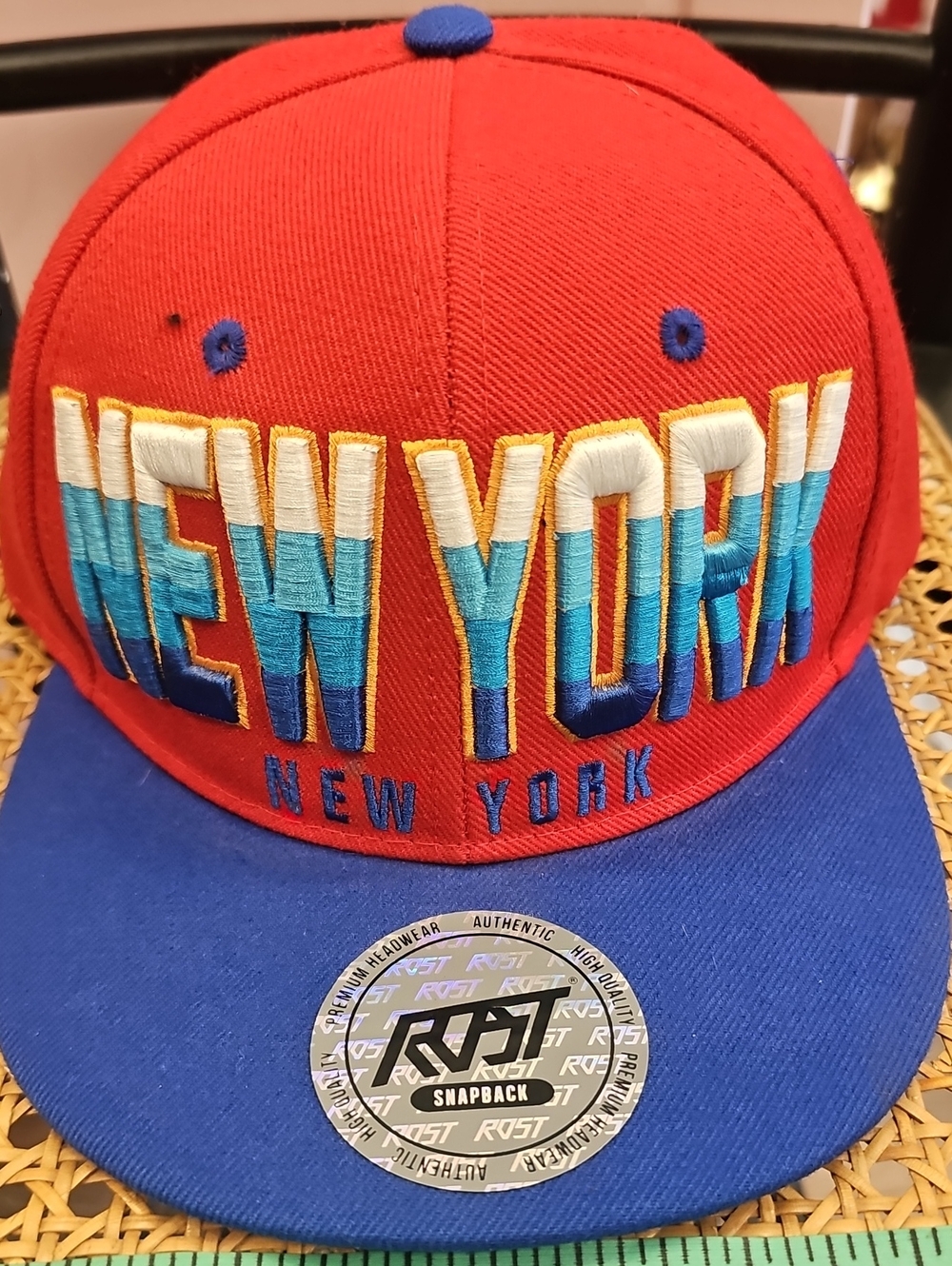 Red & Blue New York Adult Snapback Hat